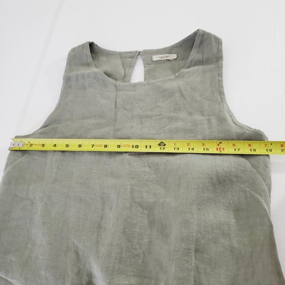 Lungo L'Arno Italy Dress Pure Linen Layered Boho Lagenlook Sage Green L - Picture 10 of 12